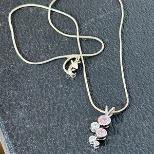 Silpada Pink and Silver Pendant Necklace